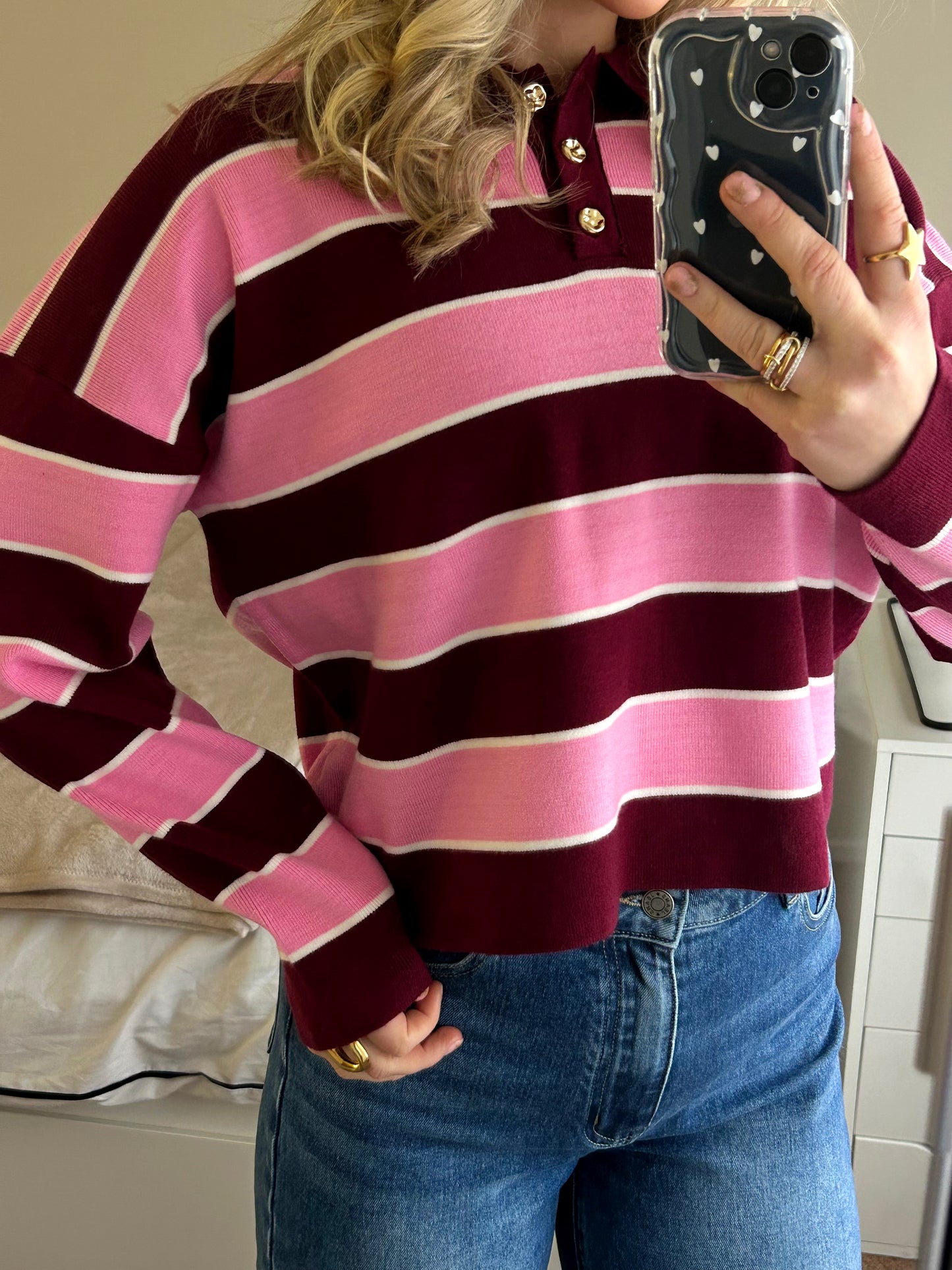 Berry Stripe Sweater